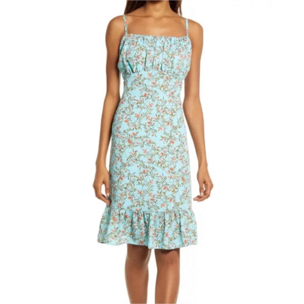 Chelsea 28 Sleeveless Gathered Ruffle Dress In Turquoise